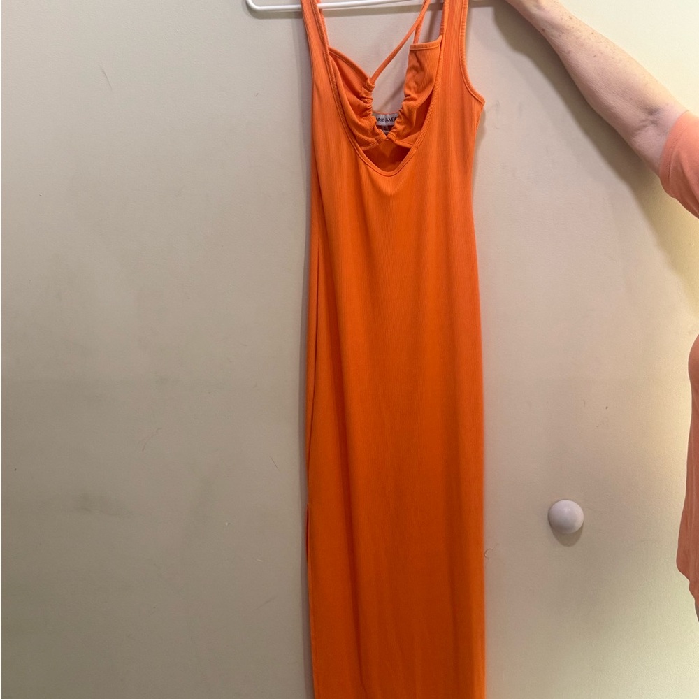 Almost Famous Orange Maxi Slip Dress